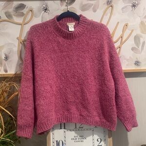 Main Strip Deep Pink Crew Neck Sweater